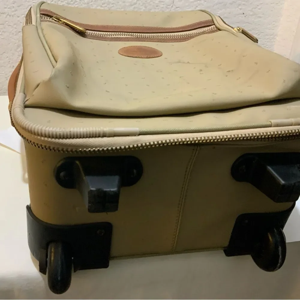 King Ranch, leather trim suitcase roller bag carry-on, luggage 18”